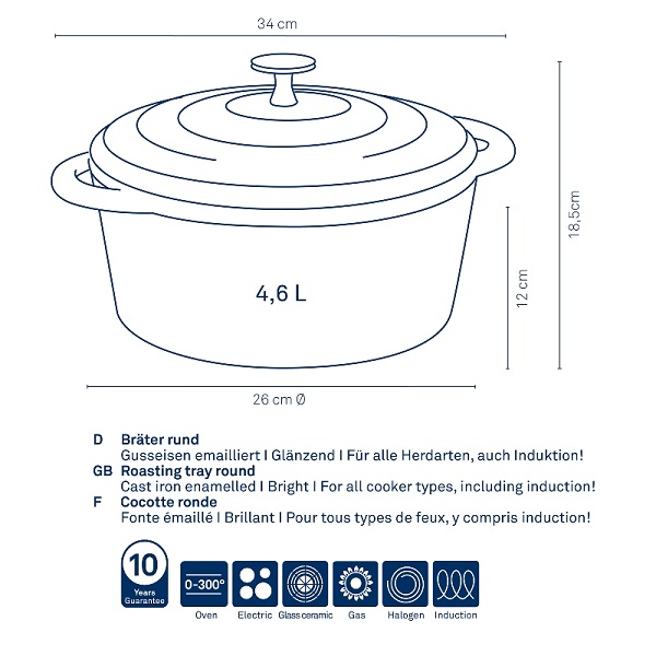 قابلمه 36 سانت قرمز Calido - تصویر 4